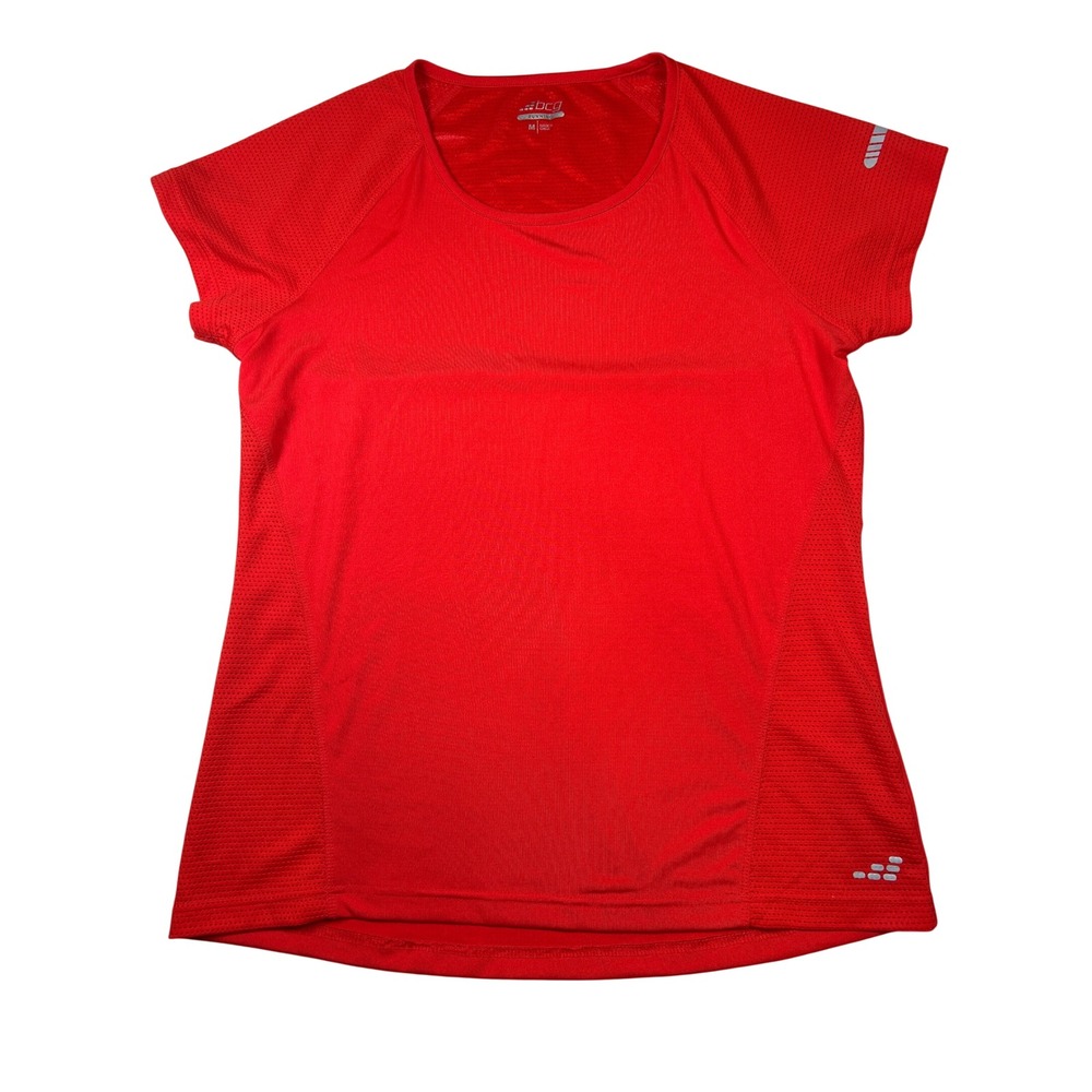 BCG Running Shirt Womens Mediumβ Red Short Sleeve Mesh Activewear Training Tee